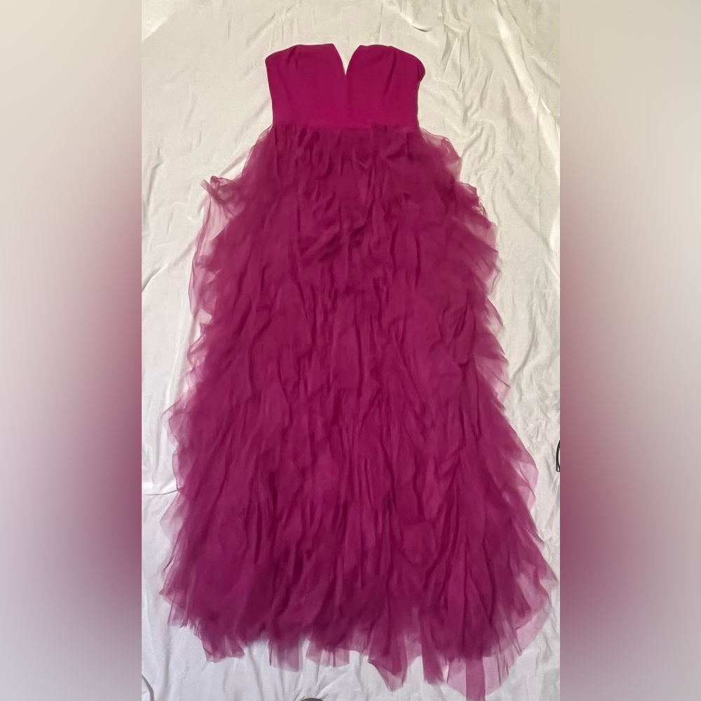 Elegant Pink Strapless Prom Dress